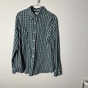 EUC Dockers Mens Blue Green Plaid Shirt Long Sleeve Button Up L Large